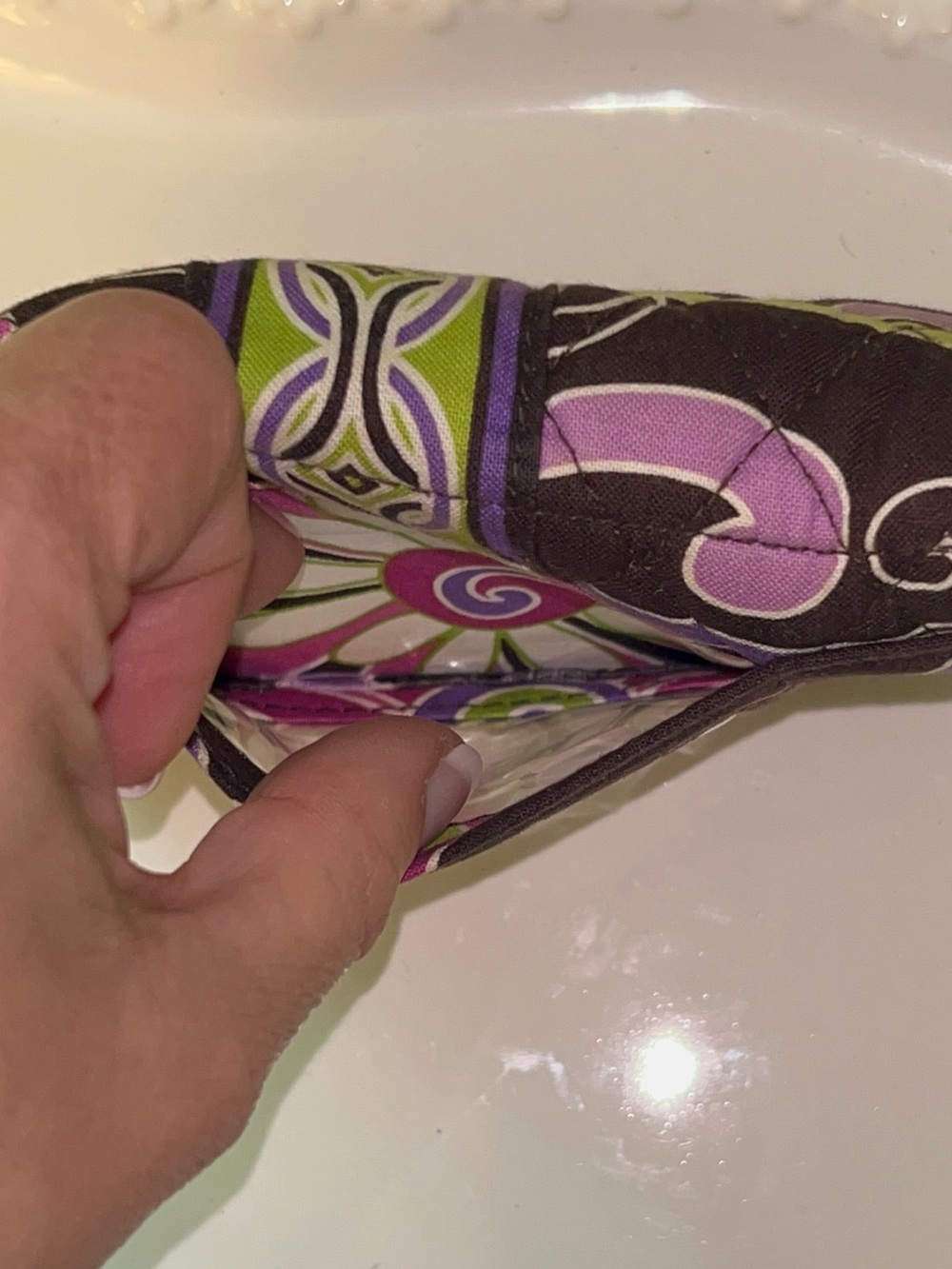 Vera Bradley Euro Trifold Wallet in "Purple Punch" - Picture 5 of 7